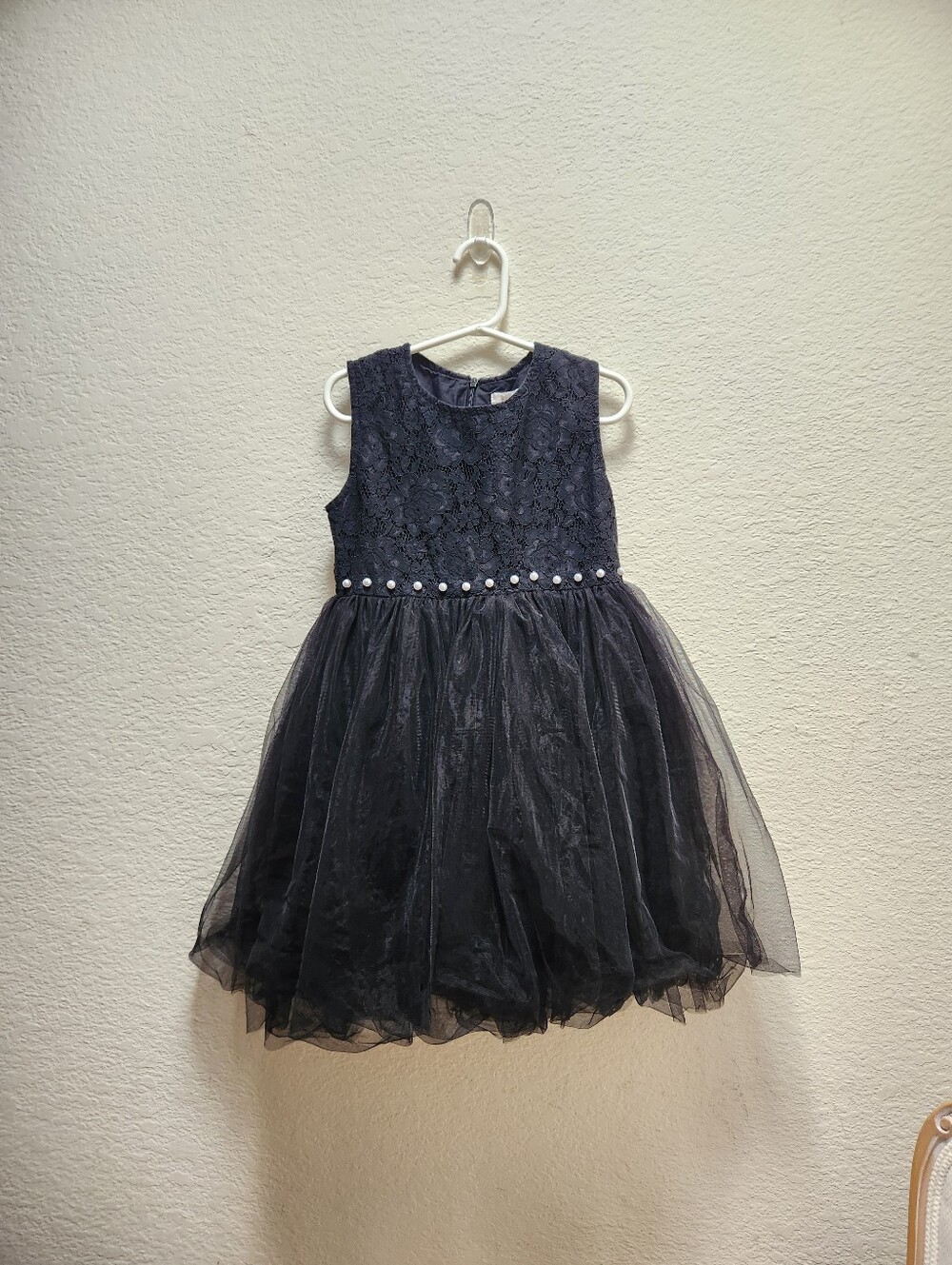 Doe A Dear Blaxl Lace Bodice Tulle Dress Pearl Accents Size 6